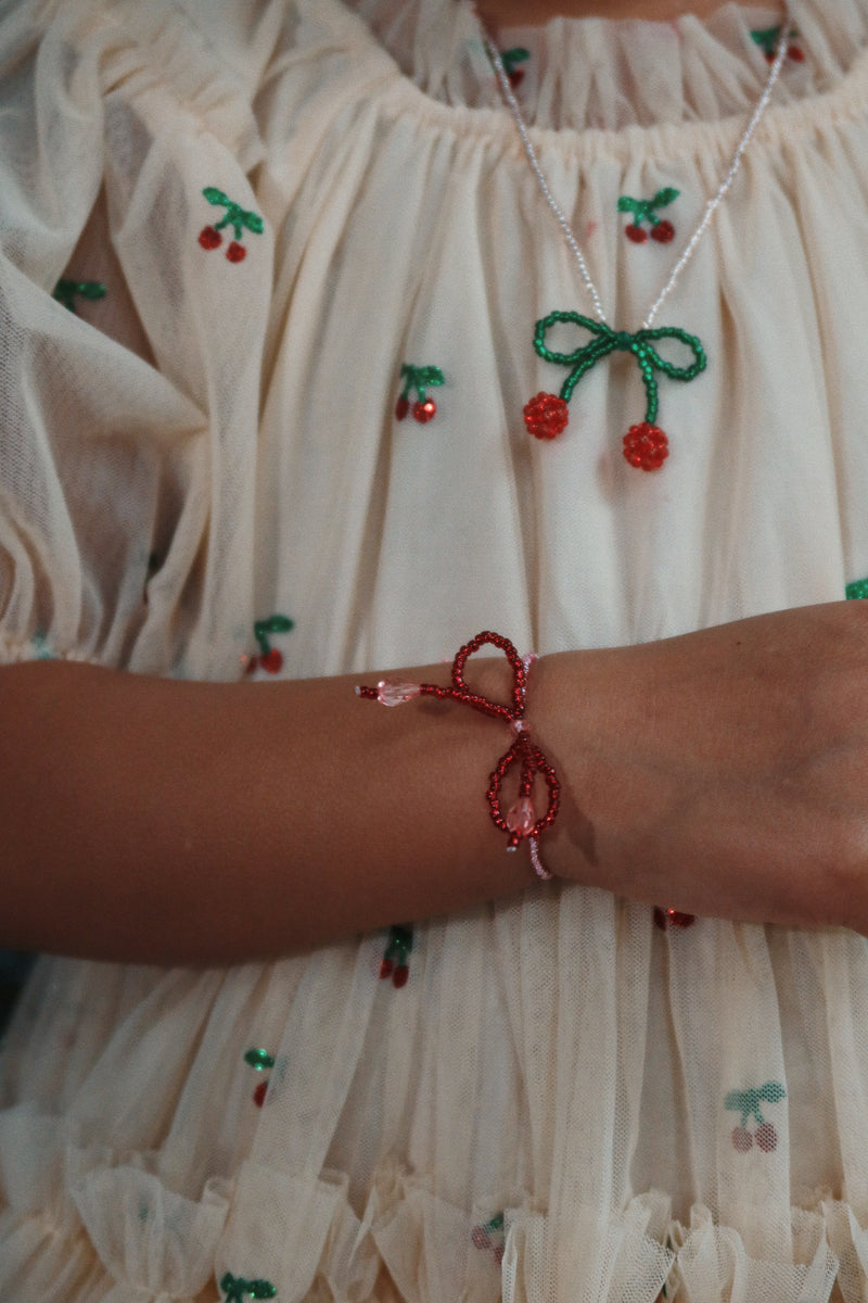 Konges Sløjd Pearly Cherry Bow Jewellery Set