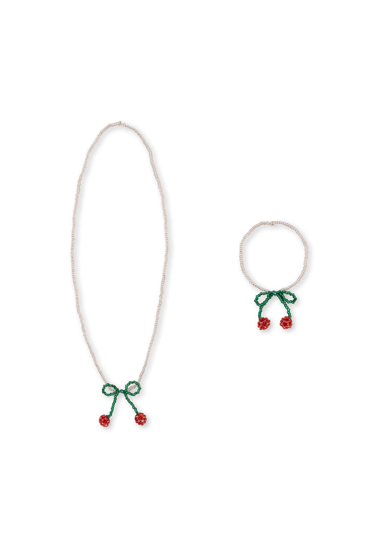 Konges Sløjd Pearly Cherry Bow Jewellery Set