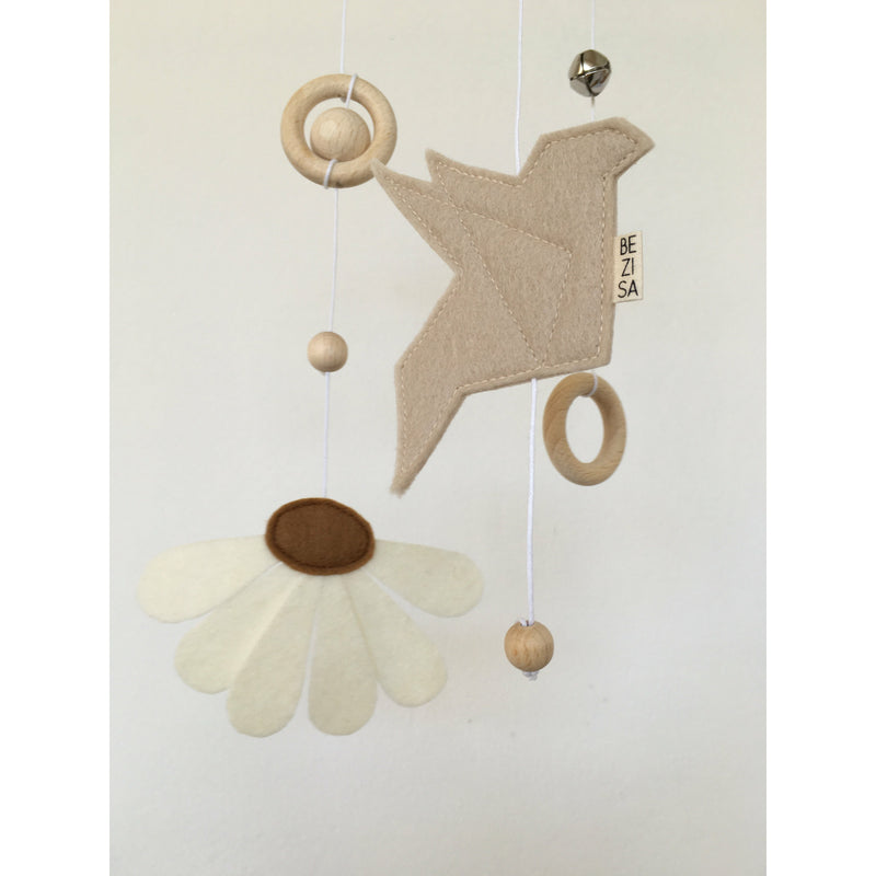 Bezisa Daisy Daylight Beige Wooden Mobile