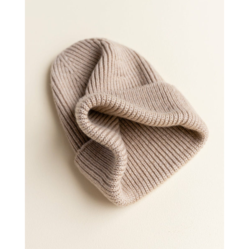 Hvid Mama Sand Merino Wool Fonzie Beanie