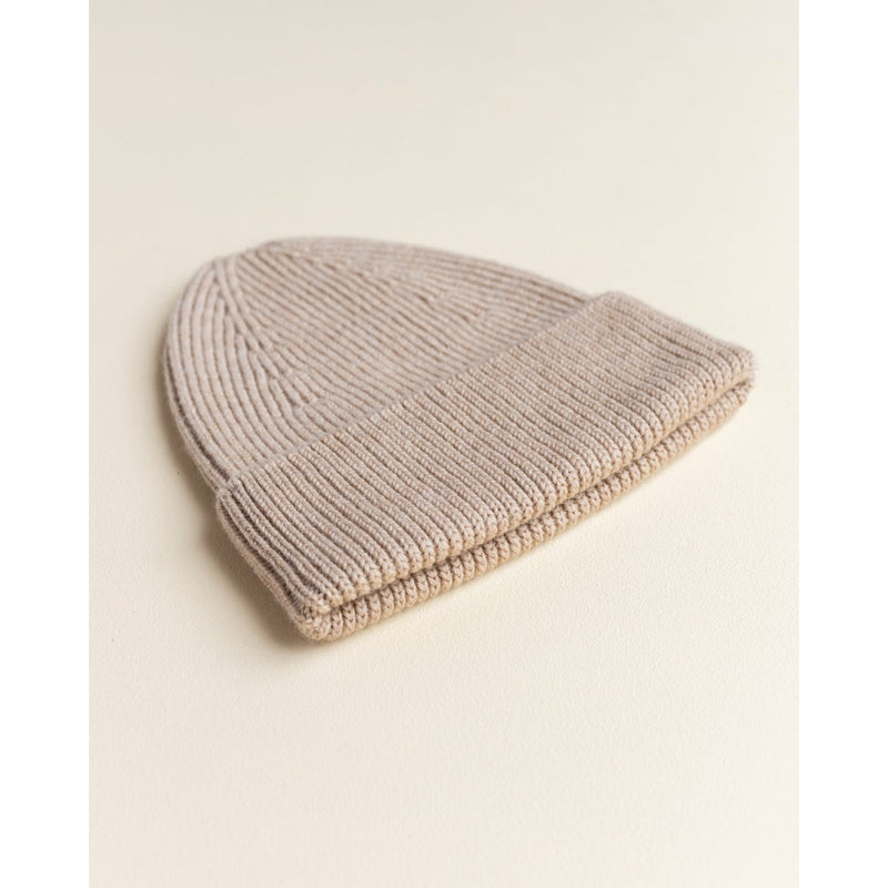 Hvid Mama Sand Merino Wool Fonzie Beanie