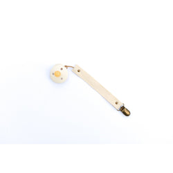 Oh Dubidu Ivory Camellia Cotton Pacifier Clip