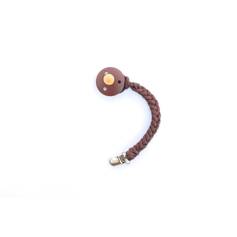 Oh Dubidu Chestnut Cotton Pacifier Clip