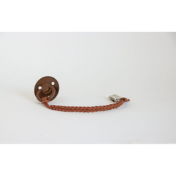 Oh Dubidu Brown Vegan Leather Pacifier Clip