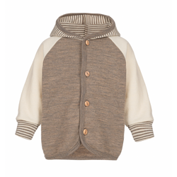 Engel Natur Walnut Stripe Wool Hooded Jacket