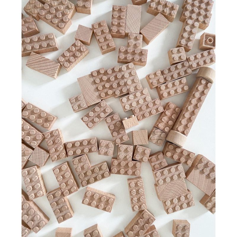 Eco-bricks 90 Piece Natural Wooden Blocks