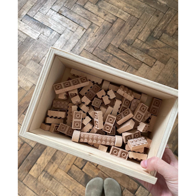 Eco-bricks 90 Piece Natural Wooden Blocks