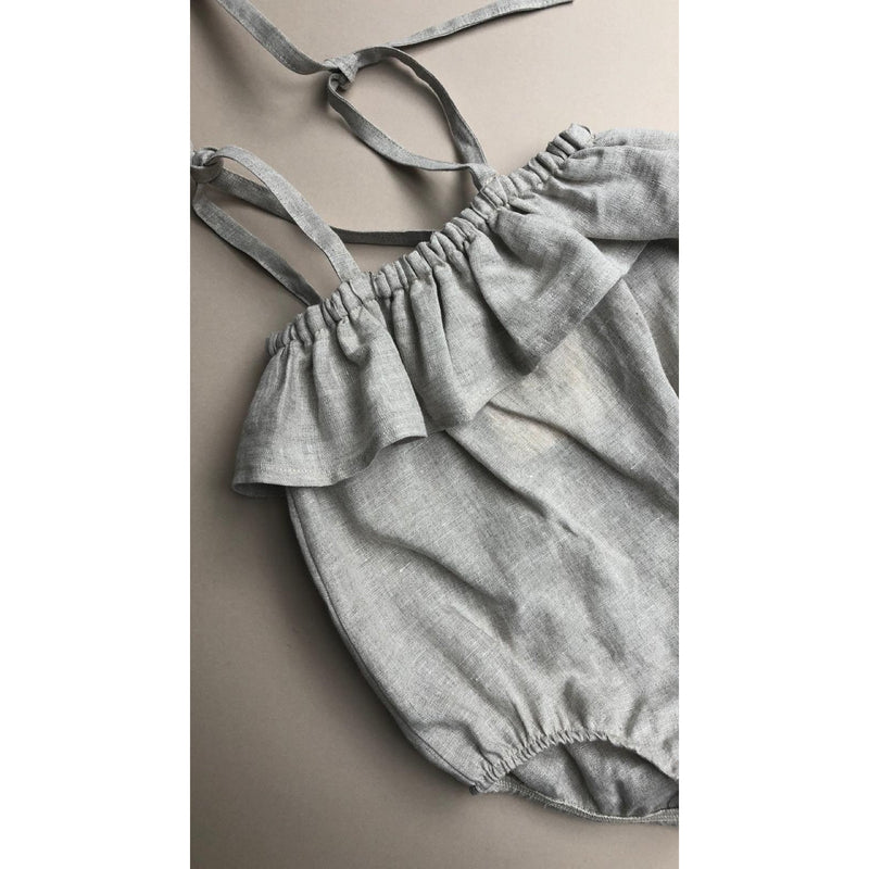 Lille Natural Maja Linen Frill Romper