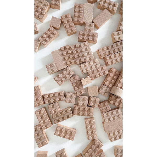 Eco-bricks 45 Piece Natural Wooden Blocks