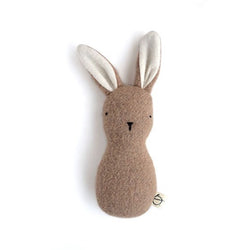 Ouistitine Brown Wool Rabbit Rattle