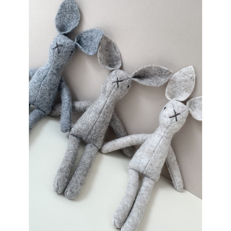 Mims Heritage Grey Natural Wool Bunny