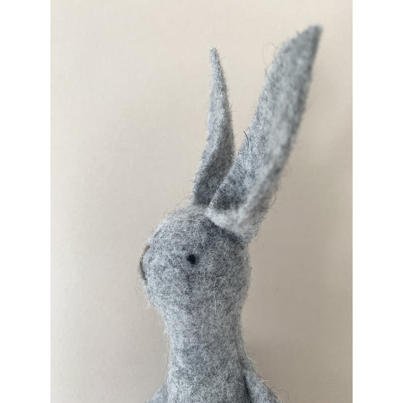 Mims Heritage Grey Natural Wool Bunny