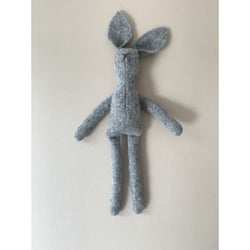 Mims Heritage Grey Natural Wool Bunny